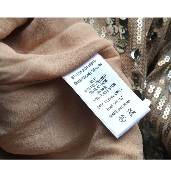 ASTR the Label Primadonna Sequin Top / Small / Champagne Surplice Deep V Holiday - Picture 9 of 9